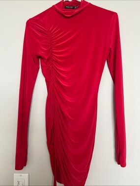 Nasty Gal Sexy Ruched Long-Sleeve Bodycon Dress